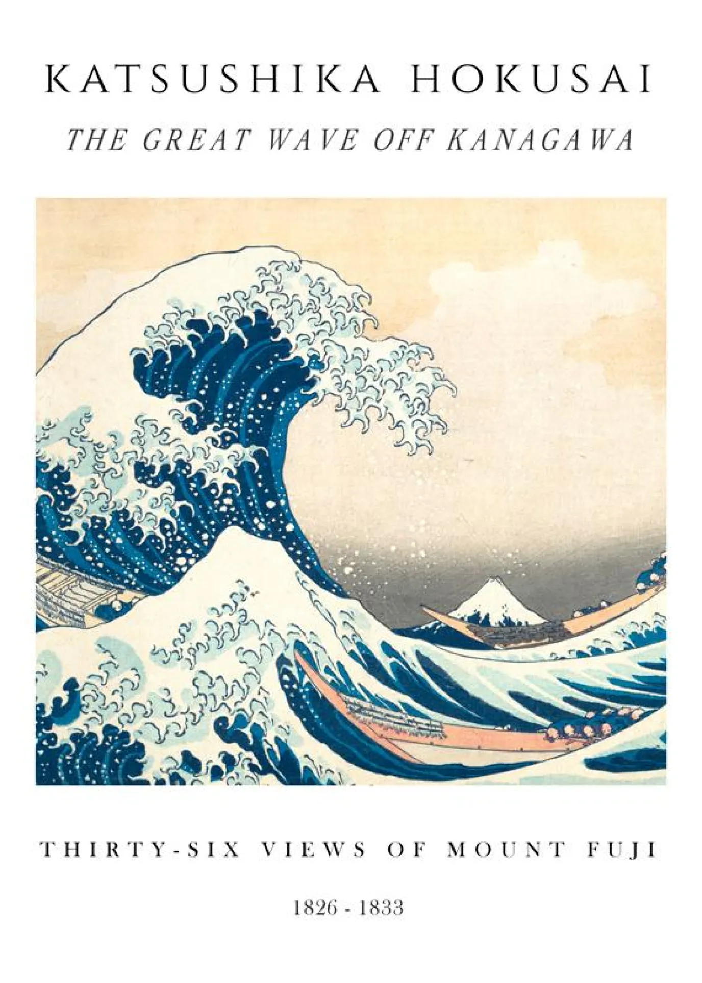 Hannun Lámina The Great Wave of Kanagawa White